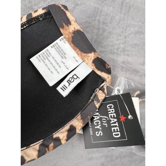 Bar III NATURAL Convertible Cheetah-Print Bandeau Bikini Swim Top, US X-Small - Picture 6 of 6